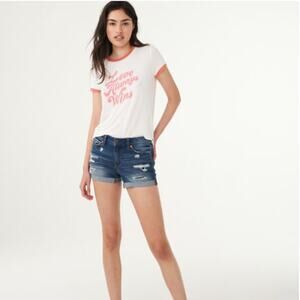 AERO • Blue Jean Distressed Mini Denim Shorts • Sz 0